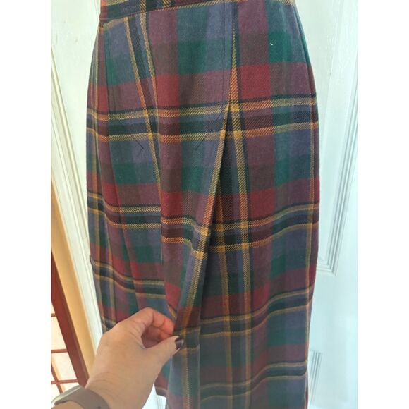 Summit Sportswear Plaid A Line Midi Pleated Skirt Waist 25" - Picture 2 of 12